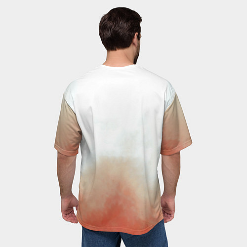 Мужская футболка оверсайз Пламенный лис / 3D-принт – фото 4