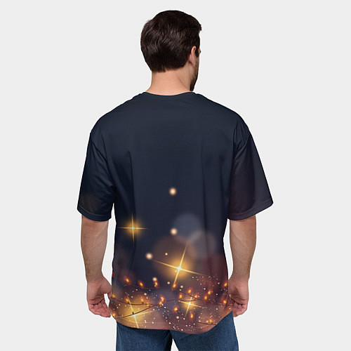 Мужская футболка оверсайз Новогодняя тема 2023 / 3D-принт – фото 4