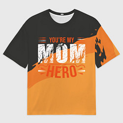 Мужская футболка оверсайз Mom hero