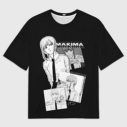 Мужская футболка оверсайз Макима в кадрах - человек бензопила