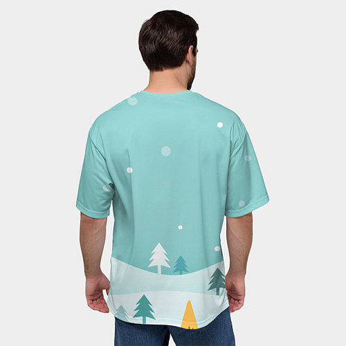 Мужская футболка оверсайз Зайцы упаковывают подарки / 3D-принт – фото 4