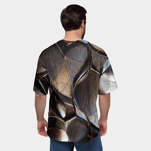 Мужская футболка оверсайз Бронзовая чешуя дракона доспех / 3D-принт – фото 4