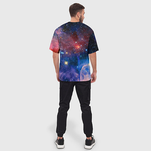 Мужская футболка оверсайз Ошеломительный бескрайний космос / 3D-принт – фото 4