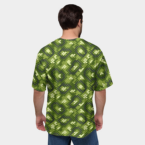 Мужская футболка оверсайз Милитари Чешуя / 3D-принт – фото 4