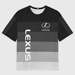 Футболка оверсайз мужская Lexus серый градиент, цвет: 3D-принт