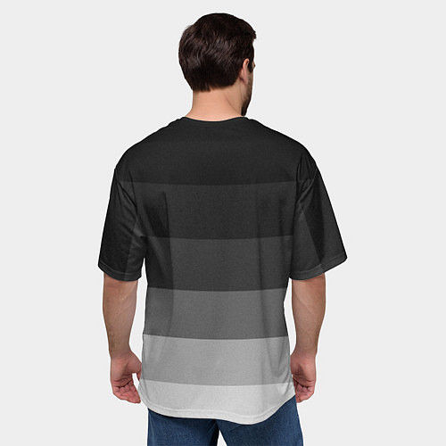 Мужская футболка оверсайз Lexus серый градиент / 3D-принт – фото 4