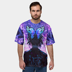 Футболка оверсайз мужская Шинобу Кочо - Великолепная бабочка, цвет: 3D-принт — фото 2