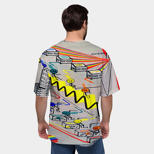 Мужская футболка оверсайз Радиоволна / 3D-принт – фото 4