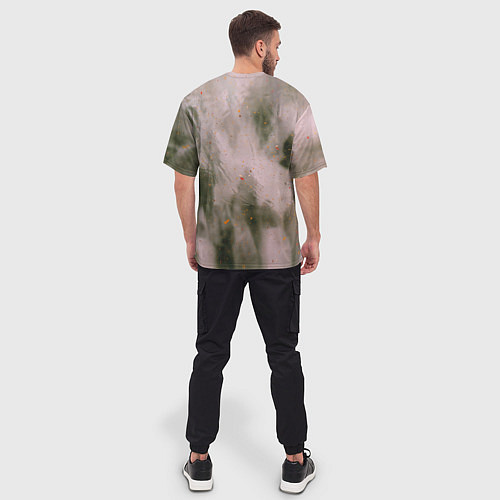 Мужская футболка оверсайз Абстрактный туман и следы красок / 3D-принт – фото 4