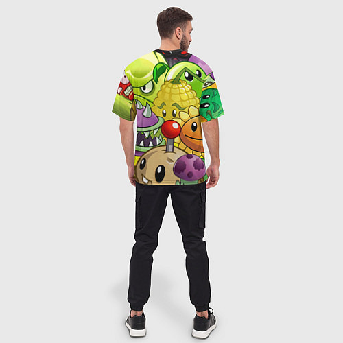 Мужская футболка оверсайз Растения против зомби / 3D-принт – фото 4
