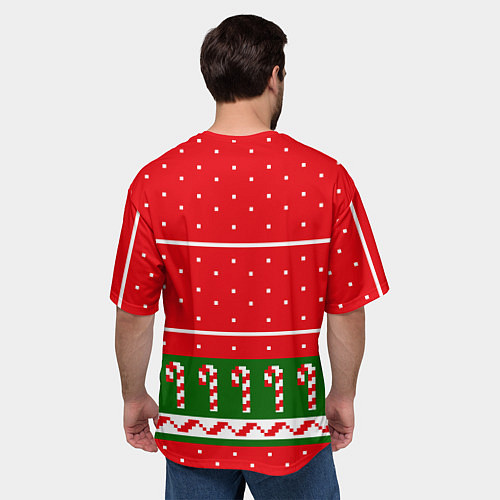 Мужская футболка оверсайз Серый котик - игра в снежки / 3D-принт – фото 4