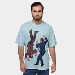 Футболка оверсайз мужская Лежащий Марк - Разделение, цвет: 3D-принт — фото 2