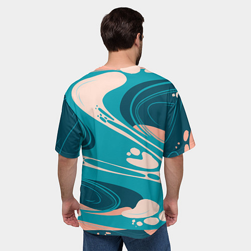Мужская футболка оверсайз Абстрактные разводы - текстура / 3D-принт – фото 4