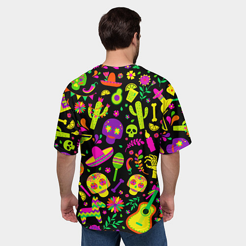 Мужская футболка оверсайз Mexican motifs / 3D-принт – фото 4