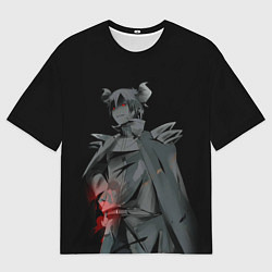 Мужская футболка оверсайз Повелитель тьмы на подработке - Демон Садао