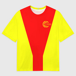 Мужская футболка оверсайз FIRM желто-красная