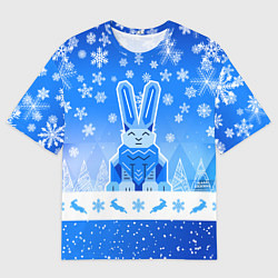 Футболка оверсайз мужская Геометрический кролик, цвет: 3D-принт