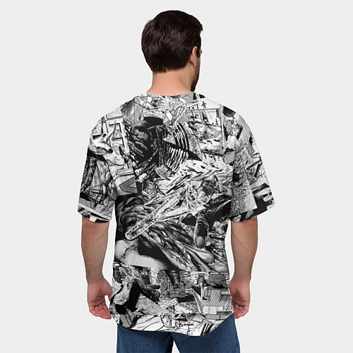 Мужская футболка оверсайз Power Человек бензопила манга страницы / 3D-принт – фото 4