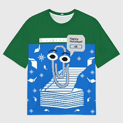 Футболка оверсайз мужская Скрепка Microsoft, цвет: 3D-принт