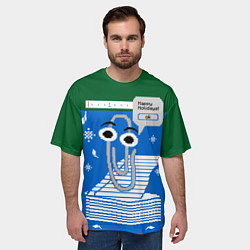 Футболка оверсайз мужская Скрепка Microsoft, цвет: 3D-принт — фото 2