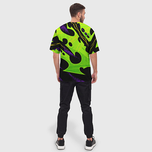 Мужская футболка оверсайз Ребекка - органический зеленый / 3D-принт – фото 4
