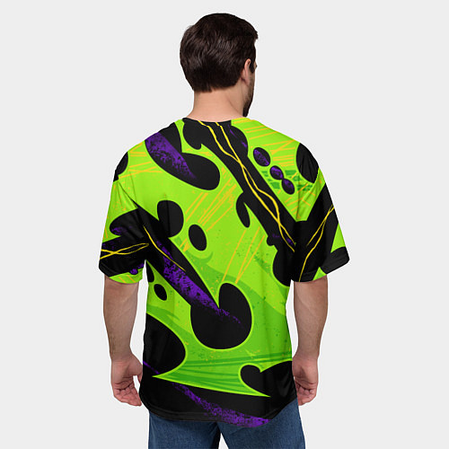 Мужская футболка оверсайз Ребекка - органический зеленый / 3D-принт – фото 4