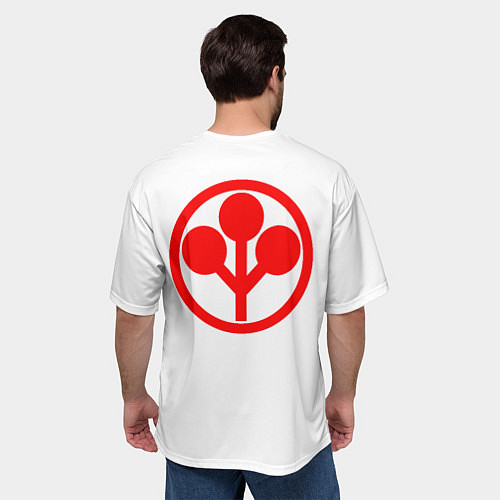 Мужская футболка оверсайз Форма арасаки - белый / 3D-принт – фото 4