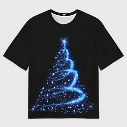 Футболка оверсайз мужская Неоновая Ёлка, цвет: 3D-принт
