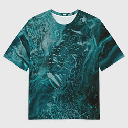 Мужская футболка оверсайз Волны абстрактной воды и красок