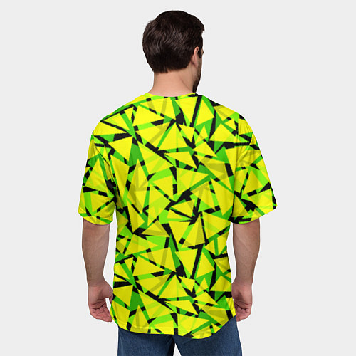 Мужская футболка оверсайз Желтый геометрический узор / 3D-принт – фото 4
