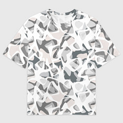 Футболка оверсайз мужская Абстрактный пятнистый узор Камуфляж зимний, цвет: 3D-принт