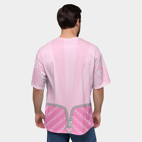 Мужская футболка оверсайз Маленькая зайка в кармане / 3D-принт – фото 4