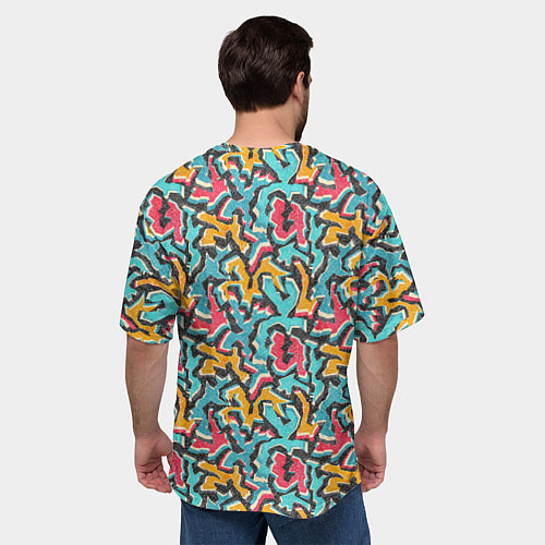 Мужская футболка оверсайз Граффити абстракт гранж / 3D-принт – фото 4