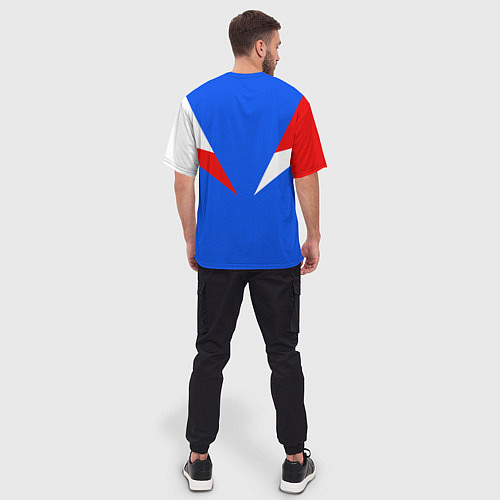 Мужская футболка оверсайз FIRM с расцветкой триколор / 3D-принт – фото 4
