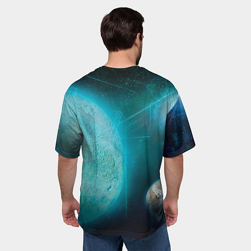 Мужская футболка оверсайз Космос и планеты / 3D-принт – фото 4