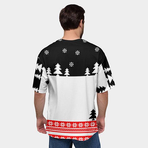 Мужская футболка оверсайз Merry christmas - Санта Клаус / 3D-принт – фото 4