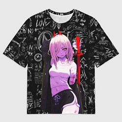 Футболка оверсайз мужская Да это же Пауэр - Человек бензопила, цвет: 3D-принт