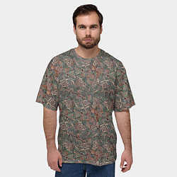 Футболка оверсайз мужская Этнический узор геометрия, цвет: 3D-принт — фото 2