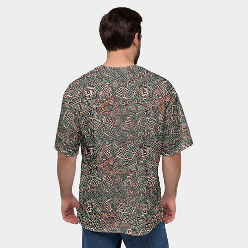 Мужская футболка оверсайз Этнический узор геометрия / 3D-принт – фото 4