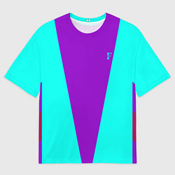 Мужская футболка оверсайз FIRM ярко-бирюзовая