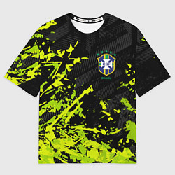Футболка оверсайз мужская Сборная Бразилия пятна, цвет: 3D-принт