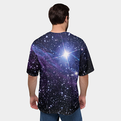 Мужская футболка оверсайз Три котика в открытом космосе / 3D-принт – фото 4