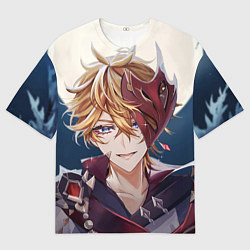 Мужская футболка оверсайз Тарталья Genshin Impact