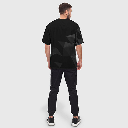 Мужская футболка оверсайз Сборная Германии треугольники / 3D-принт – фото 4