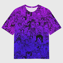 Футболка оверсайз мужская Ахегао яркий градиент, цвет: 3D-принт