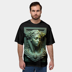 Футболка оверсайз мужская Нейросеть - барельеф античной девушки, цвет: 3D-принт — фото 2