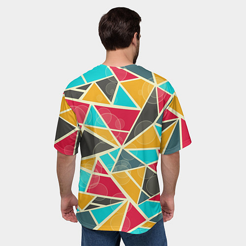 Мужская футболка оверсайз Хаос из геометрических фигур / 3D-принт – фото 4