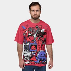 Футболка оверсайз мужская Монстрики графитти, цвет: 3D-принт — фото 2