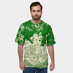 Футболка оверсайз мужская Абстракция в зелёных тонах, цвет: 3D-принт — фото 2