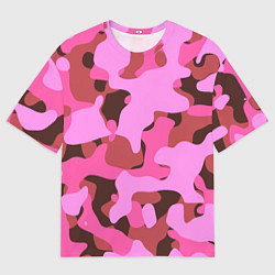 Мужская футболка оверсайз Абстракция в розовых тонах